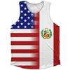 American Flag And Peru Flag Combination Athletic Tank Top by Tribe Lacrosse