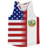 American Flag And Peru Flag Combination Running Racerback Singlet Track Tank Top by Tribe Lacrosse