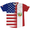 American Flag And Peru Flag Combination Soccer Jersey Made In USA by Tribe Lacrosse
