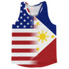 American Flag And Philippines Flag Combination Running Racerback Singlet Track Tank Top by Tribe Lacrosse