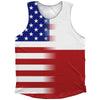 American Flag And Poalnd Flag Combination Athletic Tank Top by Tribe Lacrosse