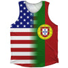 American Flag And Portugal Flag Combination Athletic Tank Top by Tribe Lacrosse