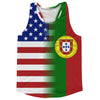 American Flag And Portugal Flag Combination Running Racerback Singlet Track Tank Top by Tribe Lacrosse