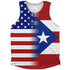 American Flag And Puerto Rico Flag Combination Athletic Tank Top by Tribe Lacrosse