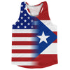 American Flag And Puerto Rico Flag Combination Running Racerback Singlet Track Tank Top by Tribe Lacrosse