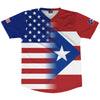 American Flag And Puerto Rico Flag Combination Soccer Jersey Made In USA by Tribe Lacrosse