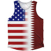 American Flag And Qatar Flag Combination Athletic Tank Top by Tribe Lacrosse