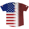 American Flag And Qatar Flag Combination Soccer Jersey Made In USA by Tribe Lacrosse