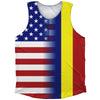 American Flag And Romania Flag Combination Athletic Tank Top by Tribe Lacrosse