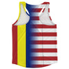 American Flag And Romania Flag Combination Running Racerback Singlet Track Tank Top