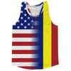 American Flag And Romania Flag Combination Running Racerback Singlet Track Tank Top by Tribe Lacrosse