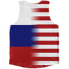 American Flag And Russia Flag Combination Athletic Tank Top
