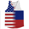 American Flag And Russia Flag Combination Running Racerback Singlet Track Tank Top by Tribe Lacrosse