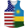 American Flag And Rwanda Flag Combination Athletic Tank Top by Tribe Lacrosse