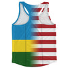 American Flag And Rwanda Flag Combination Running Racerback Singlet Track Tank Top
