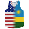 American Flag And Rwanda Flag Combination Running Racerback Singlet Track Tank Top by Tribe Lacrosse
