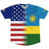 American Flag And Rwanda Flag Combination Soccer Jersey Made In USA by Tribe Lacrosse