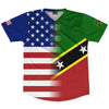 American Flag And Saint Kitts & Nevis Flag Combination Soccer Jersey Made In USA by Tribe Lacrosse