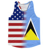 American Flag And Saint Lucia Flag Combination Running Racerback Singlet Track Tank Top by Tribe Lacrosse