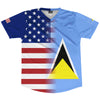 American Flag And Saint Lucia Flag Combination Soccer Jersey Made In USA by Tribe Lacrosse