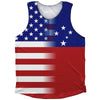 American Flag And Samoa Flag Combination Athletic Tank Top by Tribe Lacrosse