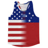 American Flag And Samoa Flag Combination Running Racerback Singlet Track Tank Top by Tribe Lacrosse