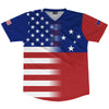 American Flag And Samoa Flag Combination Soccer Jersey Made In USA by Tribe Lacrosse