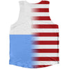 American Flag And San Marino Flag Combination Athletic Tank Top