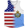 American Flag And San Marino Flag Combination Athletic Tank Top by Tribe Lacrosse