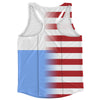 American Flag And San Marino Flag Combination Running Racerback Singlet Track Tank Top
