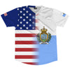 American Flag And San Marino Flag Combination Soccer Jersey Made In USA by Tribe Lacrosse