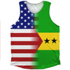American Flag And Sao Tome & Principe Flag Combination Athletic Tank Top by Tribe Lacrosse