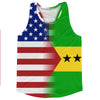 American Flag And Saint Kitts & Nevis Flag Combination Running Racerback Singlet Track Tank Top by Tribe Lacrosse