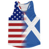 American Flag And Scotland Flag Combination Running Racerback Singlet Track Tank Top by Tribe Lacrosse