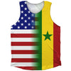 American Flag And Senegal Flag Combination Athletic Tank Top by Tribe Lacrosse