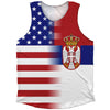 American Flag And Serbia Flag Combination Athletic Tank Top by Tribe Lacrosse