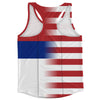 American Flag And Serbia Flag Combination Running Racerback Singlet Track Tank Top
