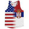 American Flag And Serbia Flag Combination Running Racerback Singlet Track Tank Top by Tribe Lacrosse