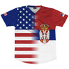 American Flag And Serbia Flag Combination Soccer Jersey Made In USA by Tribe Lacrosse