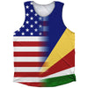 American Flag And Seychelles Flag Combination Athletic Tank Top by Tribe Lacrosse