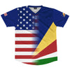 American Flag And Seychelles Flag Combination Soccer Jersey Made In USA by Tribe Lacrosse