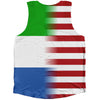 American Flag And Sierra Leone Flag Combination Athletic Tank Top