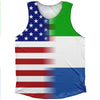 American Flag And Sierra Leone Flag Combination Athletic Tank Top by Tribe Lacrosse