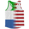 American Flag And Sierra Leone Flag Combination Running Racerback Singlet Track Tank Top