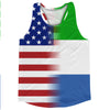 American Flag And Sierra Leone Flag Combination Running Racerback Singlet Track Tank Top by Tribe Lacrosse