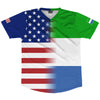 American Flag And Sierra Leone Flag Combination Soccer Jersey Made In USA by Tribe Lacrosse