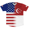 American Flag And Singapore Flag Combination Soccer Jersey Made In USA by Tribe Lacrosse