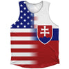 American Flag And Slovakia Flag Combination Athletic Tank Top by Tribe Lacrosse