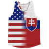 American Flag And Slovakia Flag Combination Running Racerback Singlet Track Tank Top by Tribe Lacrosse