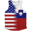 American Flag And Slovenia Flag Combination Athletic Tank Top by Tribe Lacrosse
